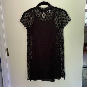 Love Fire Black Slip Dress with overlay, size Youth M